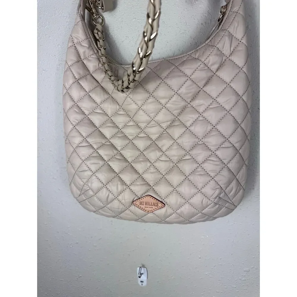 NWOT MZ WALLACE Crosby Sienna Hobo Bag in Buff Light Gold